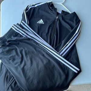 Adidas Black and White running suit